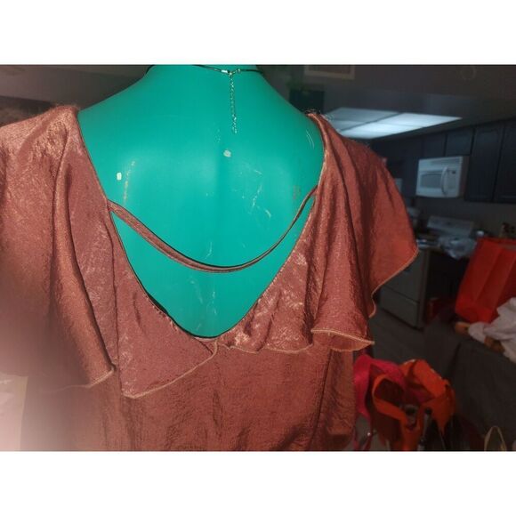 Curvy Sense Pretty Burnt Orange bodysuit Size 2X - Picture 3 of 8